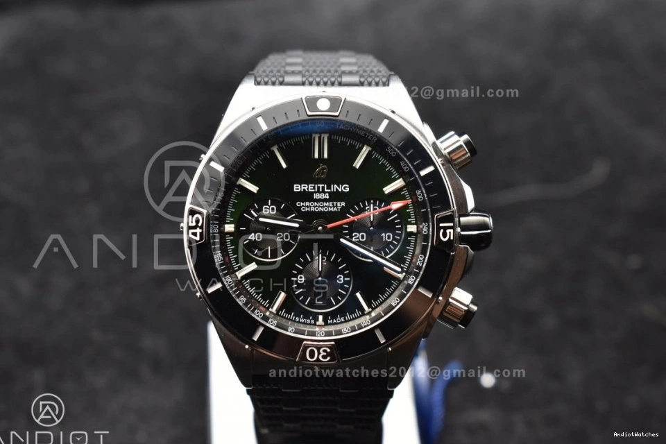 536 B01 44mm Robber SS Edition Bracelet A On 1:1 Best Chronomat Green BLSF Colorful Dial 0828